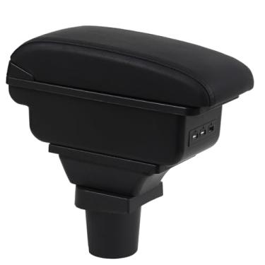 Imagem de OYHCM Caixa de apoio de braço para Toyota Yaris/Vitz Hatchback 2006-2011 console central organizador de descanso de braço acessórios automotivos (Linha preta)