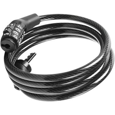Imagem de Cadeado Para Bicicleta Bike com Senha Combinação de Dígitos Segredo 8mm Aço Reforçado 100cm de Comprimento