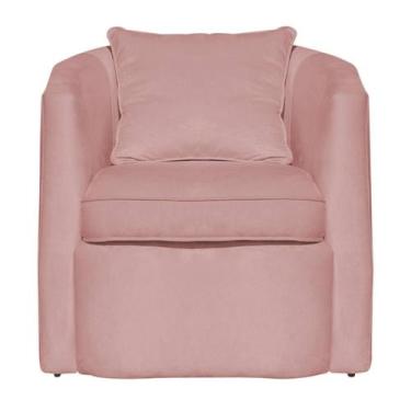 Imagem de Poltrona Decorativa Alana Veludo - Fina Mobília, Rosa