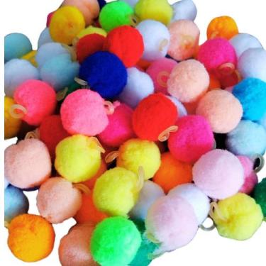 Imagem de Xuxinhas Para Pet Pompons Coloridos Sortidos - Genérico, 25 unidades