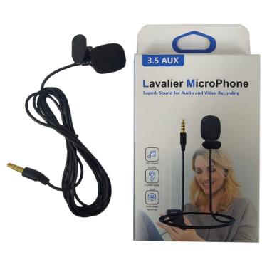 Imagem de Microfone De Lapela Lavalier Exboom Profissional Camera Computador Live Preto