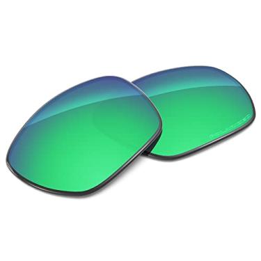 Imagem de Tintart Lentes de substituição de desempenho compatíveis com Oakley Plaintiff Squared OO4063 polarizada gravada - verde esmeralda