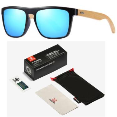 Imagem de Óculos De Sol Polarizado Kdeam Haste De Madeira Kit Completo, 1, Preto