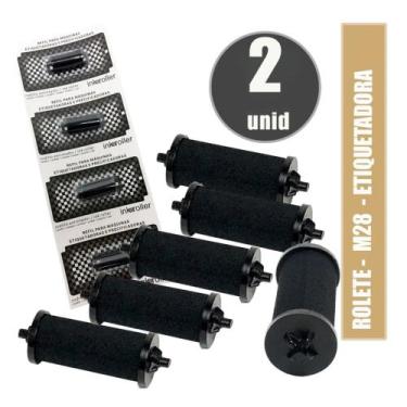Imagem de Roletes m28 com 02 unidades, refil, tinteiro para máquina de preço, et