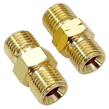 Imagem de Uenede Acoplador de extensão de mangueira de soldagem, 9/40.6 cm-18 LH & RH para tocha de acetileno de oxigênio conjunto adaptador de reparo de mangueira dupla