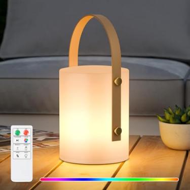Imagem de uuffoo Luminária De Mesa Sem Fio Para Área Externa, Lâmpada Chuveiro Led Com Lanterna, Rgb Regulável E Branco Quente Pátio, Camping, Restaurante, Banheiro
