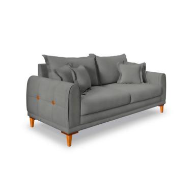 Imagem de Sofá 3 Lugares Lisboa Veludo Cinza Chumbo 220 cm