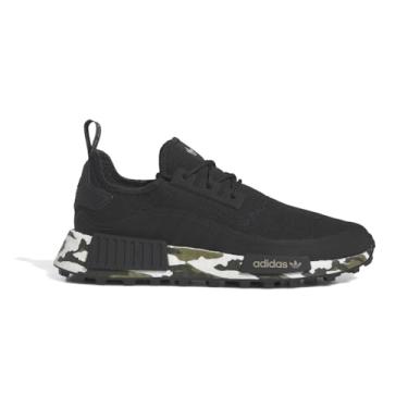 Imagem de adidas Tênis masculino casual NMD R1 com cadarço - preto, Preto carbono/preto carbono/prata seixo preto, 43