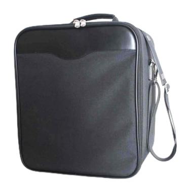 Imagem de FASHION DO Caixa de viagem de luxo para peruca ou estojo de maquiagem compacto durável em preto e suporte de cabeça de peruca de isopor de veludo ajustável, Preto, Wcase-15 inch, Push-up