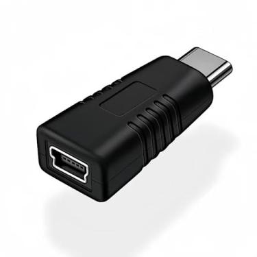 Imagem de Earsinger USB 2.0 Tipo C Macho para Mini 5 pinos Fêmea Mini USB para Tipo C Conversor Adaptador de Dados 480Mbps Mini USB 5 Pinos para USB C Converter Conector para Laptop Câmera Digital MP3 Player