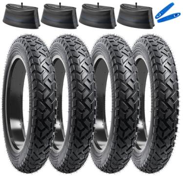 Imagem de YUNCSM Pneus de bicicleta elétrica de 66 cm de gordura de 66 cm 26 x 4,0/102-559 e 66 cm Válvula Scharder de tubos de bicicleta resistente compatível com 26 x 4 26 x 4 E-Bike pneus e tubos de