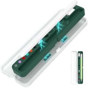 Imagem de AZF Capa magnética rígida de policarbonato e silicone para Apple Pencil (Apple Pencil Pro/2ª geração/1ª geração/(USB-C)/Pro e Samsung Galaxy S-Pen Series Estojo de transporte com proteção de lápis