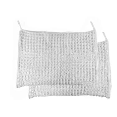 Imagem de MTOOLCTOE 2 peças, branco, rede de feno lenta para alimentador de feno de cavalo saco de feno cabra trailer alimentação de cavalo (89 x 79 cm)