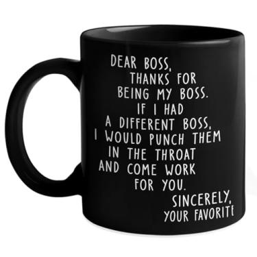 Imagem de Pawfect House Caneca preta, presentes para colegas de trabalho, amigos de trabalho, Thanks For Being My Boss If I Had A Different Boss, presentes de agradecimento para chefe do funcionário, caneca de