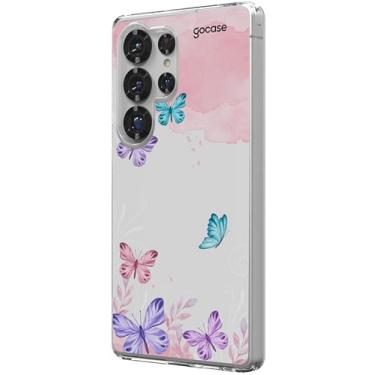 Imagem de Capa Gocase Slim Air Borboletas com Aquarela Para Galaxy S (Transparente, Galaxy S25 Ultra)