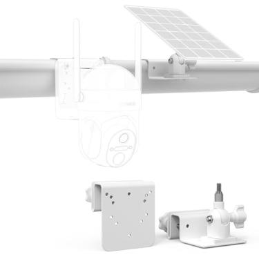 Imagem de OkeMeeo Suporte de calha para câmera de segurança solar SEHMUA, suporte à prova d'água para câmera de segurança solar SEHMUA modelo RBX-S40/S45 e para painel solar SEHMUA, sem furadeira, fácil