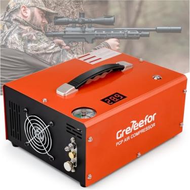 Imagem de Greteefor Compressor De Ar Pcp, 4500 Psi/30 Mpa, Motor De 350 W, Conversor Integrado, Alimentação 12 V Cc Ou 110 V/220 V Ca, Parada Automática, Sem Água/Óleo (Base Cs6)