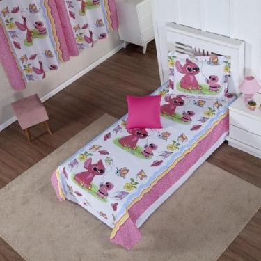 Imagem de Colcha Cobre Leito Infantil Stitch Rosa Solteiro + Capa - Ametista Dec