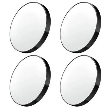Imagem de Kit 4 Espelho Redondo Preto 9Cm - Ampliação 10X Com Ventosas - Unyhome