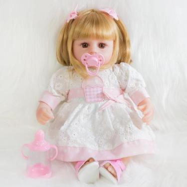 Imagem de Boneca Reborn Realista ENADOLL 40cm - Menina com Cabelo Loiro