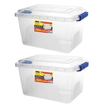 Imagem de Kit 2 Caixas Organizadoras Multiuso Transparente 2,5L Alta - Ercaplast