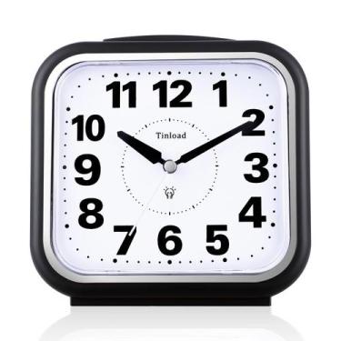 Imagem de Despertador Tinload analógico de 5,5 polegadas sem tique-taque para id