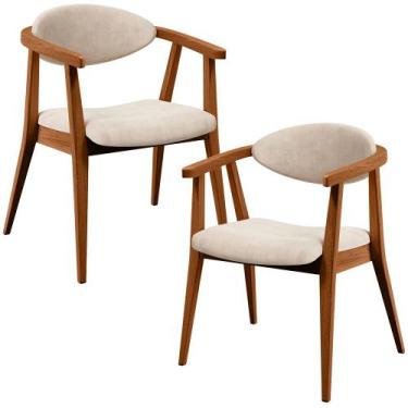 Imagem de Kit 02 Poltronas Decorativas Para Sala de Estar Jantar Cecília L02 Sue