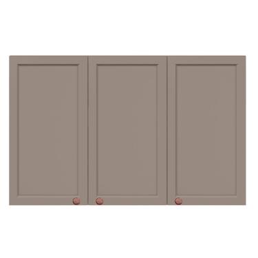 Imagem de Armário Aéreo Unna 3 Portas 120cm Gris - Poliman Móveis Gris