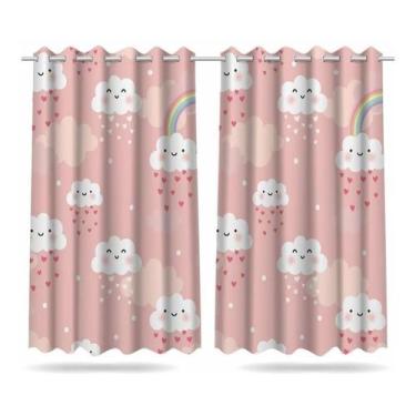 Imagem de Cortina Infantil Chuva De Amor Tecido Premium 2,60x1,50m - DECORANDO E