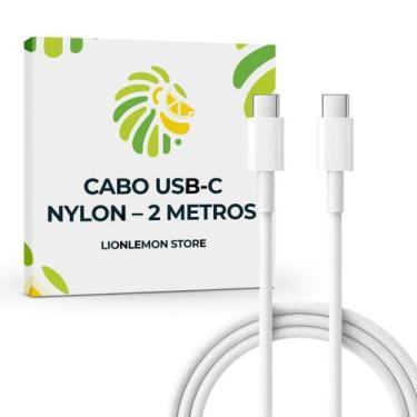 Imagem de Cabo carregador USB-C turbo 4.0 em Nylon Trançado - 2 metros - compatí
