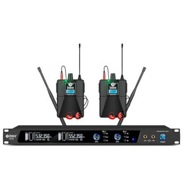 Imagem de D Debra Audio PRO Mono ER-202 UHF Dual Channel Sistema de monitor de ouvido sem fio com tipo de monitoramento para palco, receptor, estúdio, guitarra, desempenho de banda (2 bodypack com transmissor)