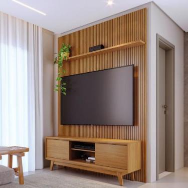 Imagem de Rack com Painel MDF Frisado para Tv até 65 Polegadas Milo - Madetec