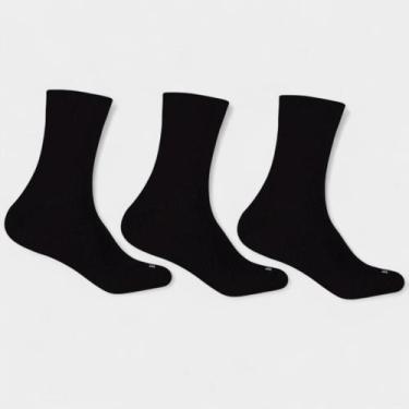 Imagem de Kit 3 Pares Meia Hoahi Cano Alto Unissex - Preto, 39/43