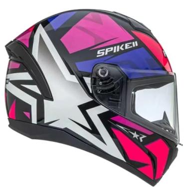 Imagem de Peels Capacete Moto Fechado Spike II 1ST Preto/Pink 56