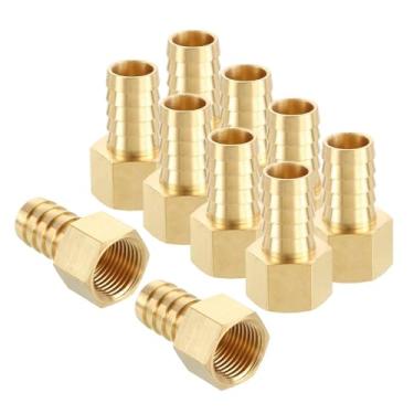 Imagem de HARFINGTON 10 peças de 5/20.3 cm a 1/5.1 cm NPT fêmea mangueira de latão encaixe de farpa splicer Mender para impressão 3D, compressor de ar, máquina CNC, matrizes