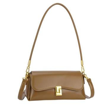 Imagem de Bolsa Feminina Fivela Ombro Alça Transversal Ajustável Luxo QUBCCUM (Café)