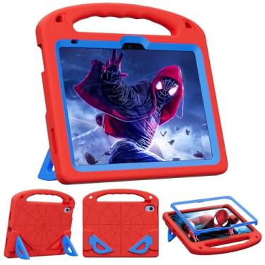 Imagem de ZVOPVO Capa infantil para iPad A16 11ª/10ª geração (27.9 cm/10.9 polegadas, 2025/2022), capa durável à prova de choque com protetor de tela/alça, (vermelho + azul)