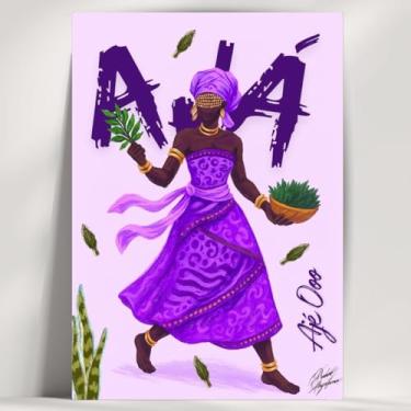 Imagem de Coleção de 62 quadros decorativos Giz - Umbanda e Candomblé - Decoração Orixá - Afro Brasileira - Escolha o seu Orixá! (Clássico, Ajá, 20x14cm)