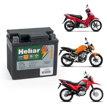 Imagem de Bateria Moto Heliar Htz6l Biz Bros 125 Titan Factor Ybr Crosser Dk Xtz 150 Fan 160 Xre 190 Cb 300 Pcx Nmax 12v Envio Já