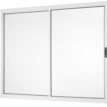 Imagem de Janela Correr 2 Folhas Móveis sem Grade Vidro Liso 150x100cm Ecosul Esquadrisul Branco