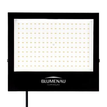 Imagem de Refletor Blumenau De Led Slim 150w Preto Bivolt 3000k Quente