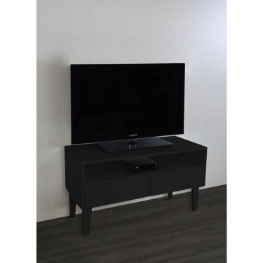 Imagem de Rack Para Tv Bancada Com Nicho E Gaveta Preto Laca