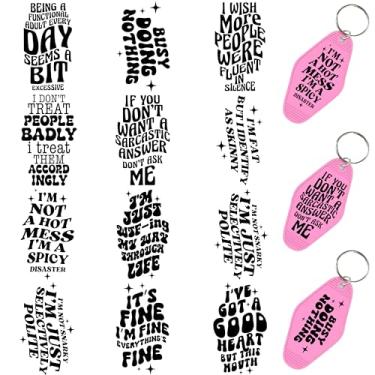 Imagem de 60 peças de papéis de transferência de chaveiro UV DTF - Decalques de vinil para chaves e etiquetas de bagagem, desenhos engraçados com revestimento resistente a arranhões, papéis de transferência