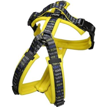 Imagem de Hakusan] Arnês Zero Dog projetado por RATIA Design Studio, feito pelo Japão, confortável, ajustável, amigável, material de amortecimento, M - cão médio, amarelo