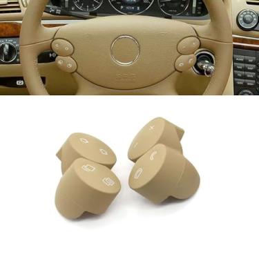 Imagem de Goodithy Capa de botão de volante interior, acessórios de interruptor de controle de direção multifuncional, kit de reparo de substituição para Mercedes Benz E/G/CLK/CLS Classe W211 W463 W209 W219