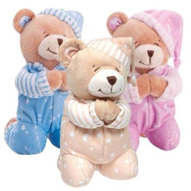 Imagem de Ursinho de Pelúcia Que Reza Infantil Oração Anjo da Guarda Buba Cor:BE