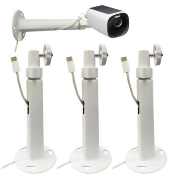 Imagem de Buwesru Pacote com 3 suporte de câmera extremamente longo de 19,8 cm para eufyCam 2C/2C Pro, 3C/S300, para câmera Ring, para SoloCam S220/C210, suportes ajustáveis de parede interno/externo,