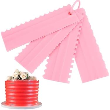 Imagem de Espátulas para Decoração de Bolo (Kit 4 Peças) – Material Durável e Fácil de Usar – Ideal para Confeiteiros Iniciantes e Profissionais – Acabamento Impecável em Chantilly (Rosa)