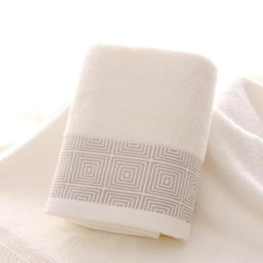 Imagem de Toalha de rosto de algodão macio cor sólida durável absorvente uso diário bege suave confortável toalha de banho