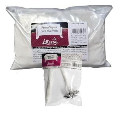 Imagem de Vela Em Pó 500g Parafina Granulada Sand Candle Vela Em Pó + 12 Pavios Kit Fabricação de Velas de Areia